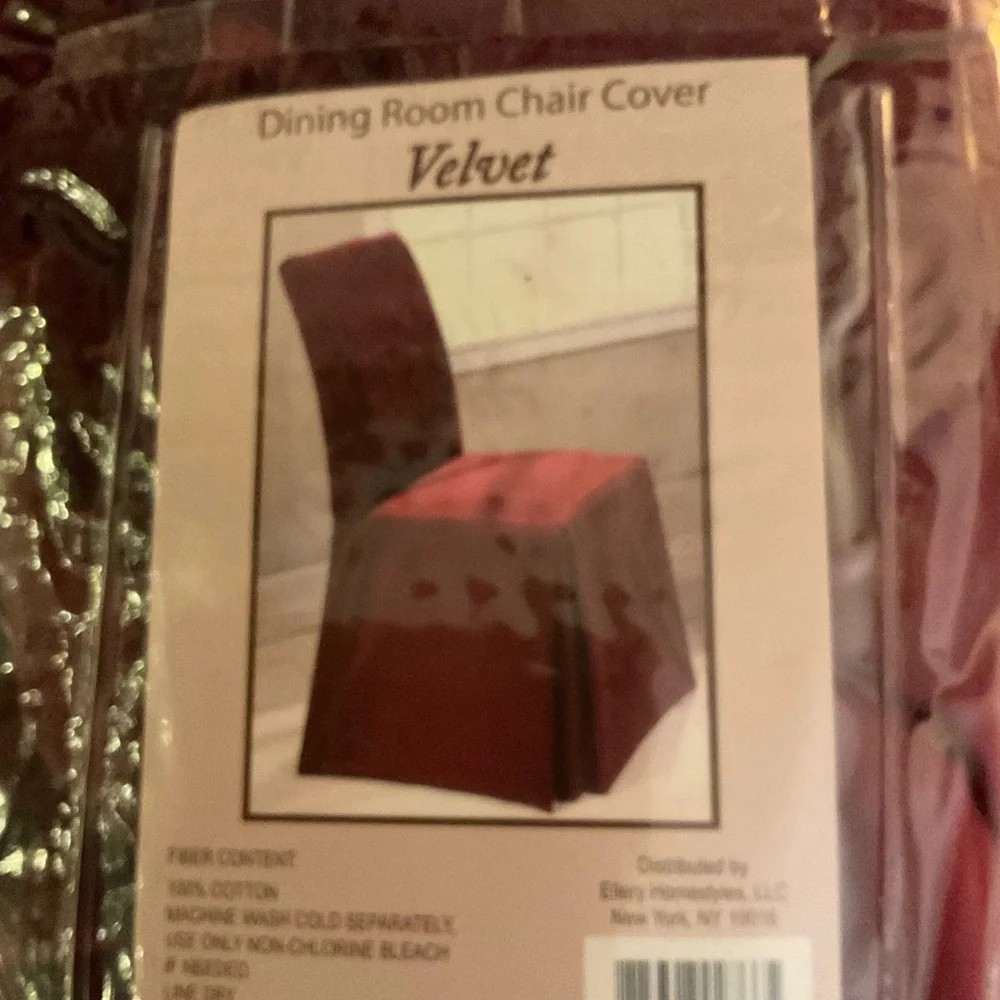 Velvet Dining Room Chair Cover - Rich Burgundy